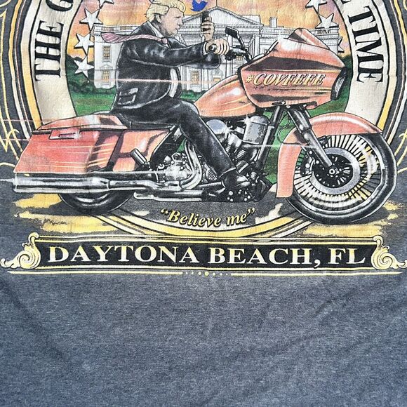 Daytona Beach Men’s Tee Shirt Large 2018 77th Annual Bike Week Fruit Of The Loom - Picture 16 of 16
